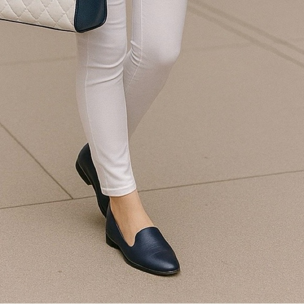 Naturalizer Emiline Flats Inky Navy Leather Loafers Size 7M | New With Box